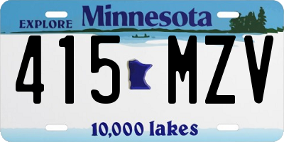 MN license plate 415MZV