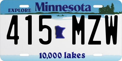 MN license plate 415MZW