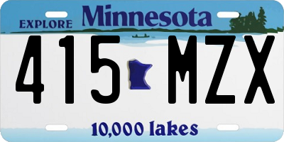 MN license plate 415MZX