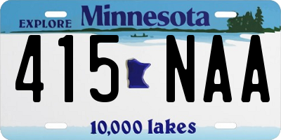 MN license plate 415NAA
