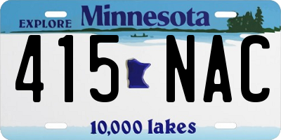 MN license plate 415NAC