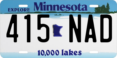 MN license plate 415NAD