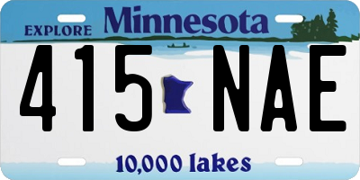 MN license plate 415NAE