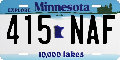 MN license plate 415NAF