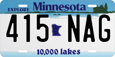 MN license plate 415NAG