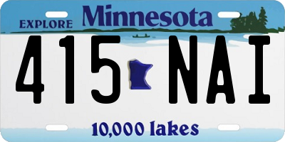 MN license plate 415NAI