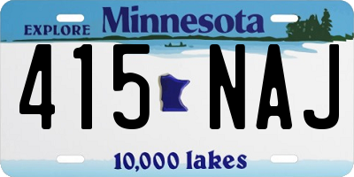 MN license plate 415NAJ