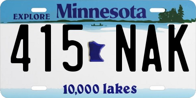 MN license plate 415NAK