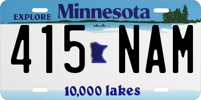 MN license plate 415NAM