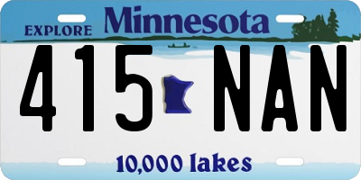 MN license plate 415NAN