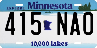 MN license plate 415NAO