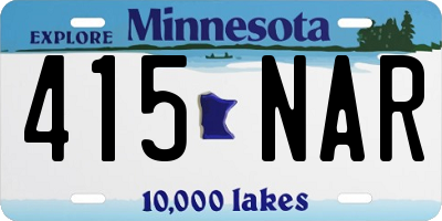 MN license plate 415NAR