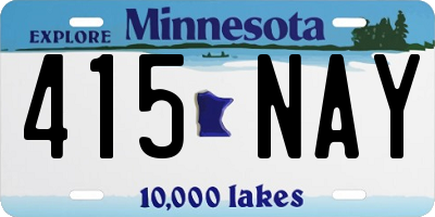 MN license plate 415NAY