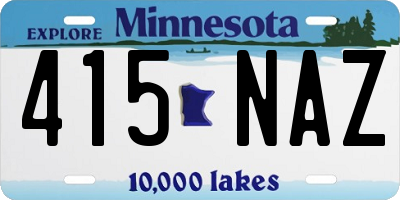 MN license plate 415NAZ