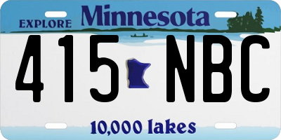 MN license plate 415NBC