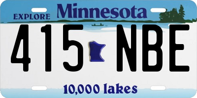 MN license plate 415NBE