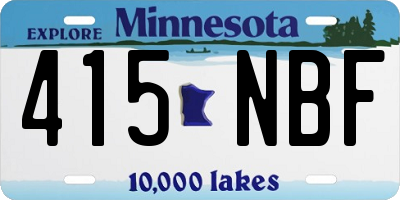 MN license plate 415NBF