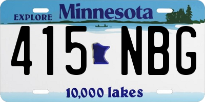 MN license plate 415NBG
