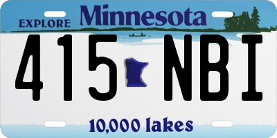 MN license plate 415NBI