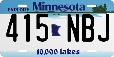 MN license plate 415NBJ