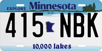 MN license plate 415NBK