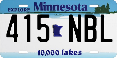 MN license plate 415NBL