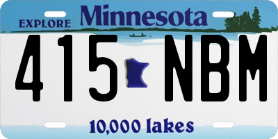 MN license plate 415NBM