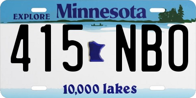 MN license plate 415NBO