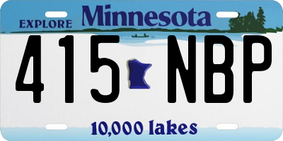 MN license plate 415NBP
