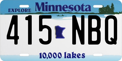 MN license plate 415NBQ