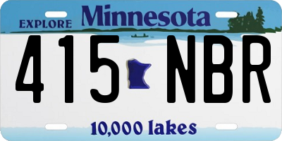MN license plate 415NBR