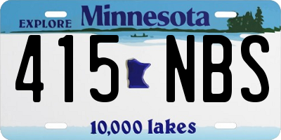 MN license plate 415NBS