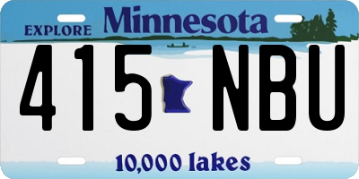 MN license plate 415NBU