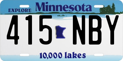 MN license plate 415NBY