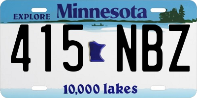 MN license plate 415NBZ