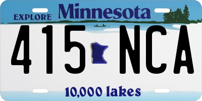 MN license plate 415NCA