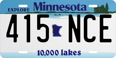 MN license plate 415NCE