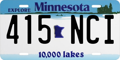 MN license plate 415NCI