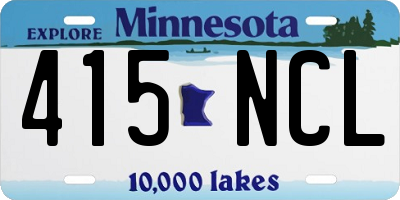 MN license plate 415NCL