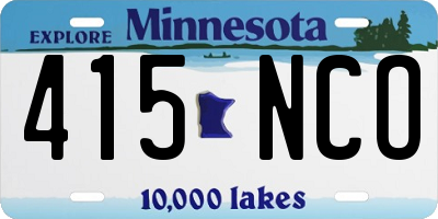 MN license plate 415NCO