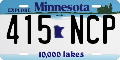 MN license plate 415NCP