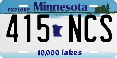 MN license plate 415NCS