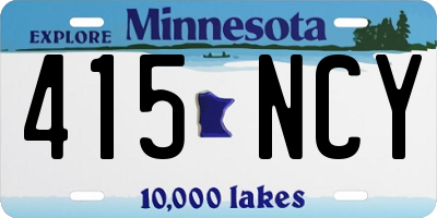 MN license plate 415NCY