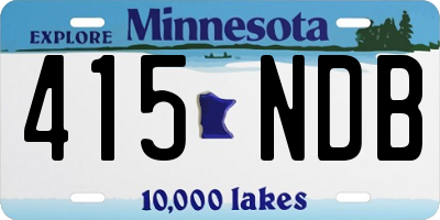 MN license plate 415NDB