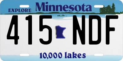 MN license plate 415NDF