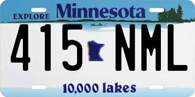MN license plate 415NML