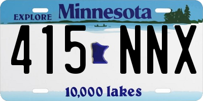 MN license plate 415NNX
