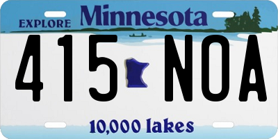 MN license plate 415NOA
