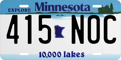 MN license plate 415NOC