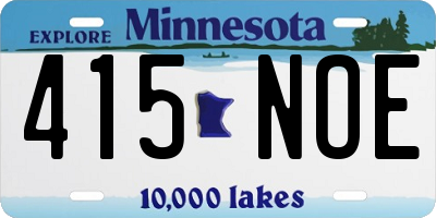 MN license plate 415NOE
